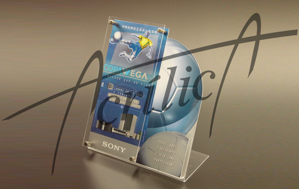 display porta folhetos em acrilico com adesivos ss204