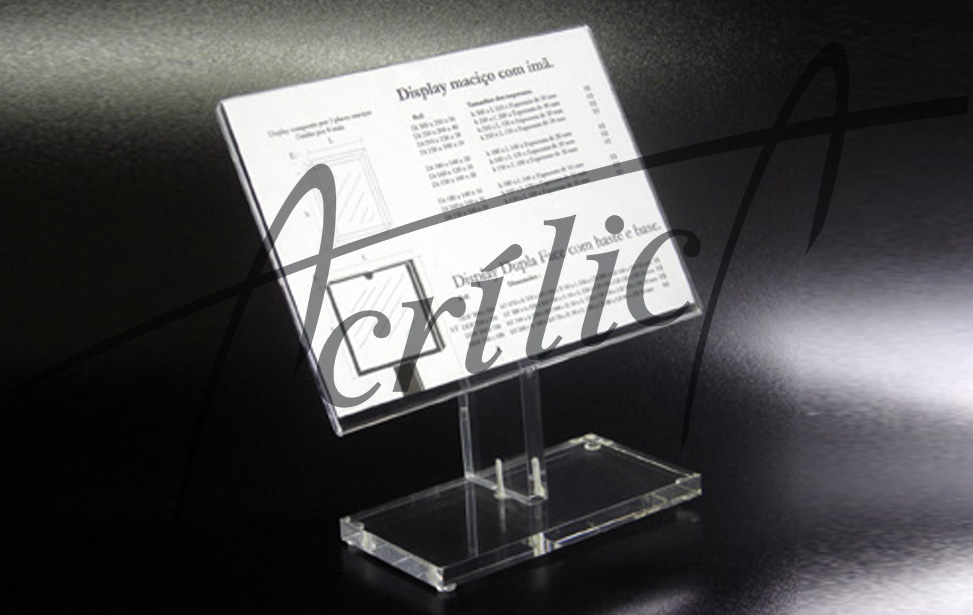 display vitrine em acrilico com sanduiche para impresso 15 x 21 cm ss235