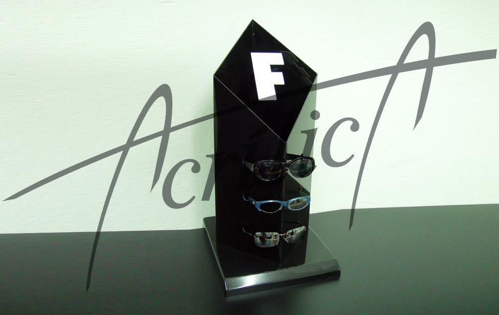 expositor display de oculos em acrilico preto ss487