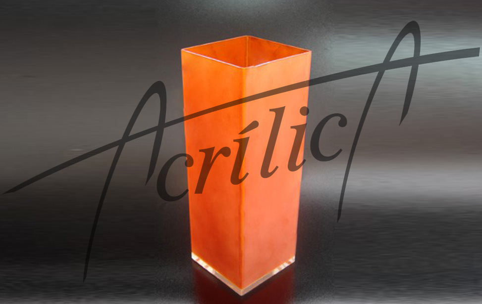 projetos especiais vaso em acrilico laranja fosco ss751