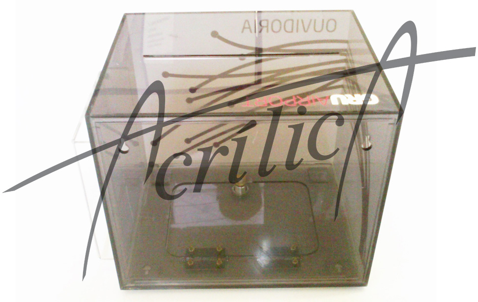 urna de acrilico fume adesivada ss975